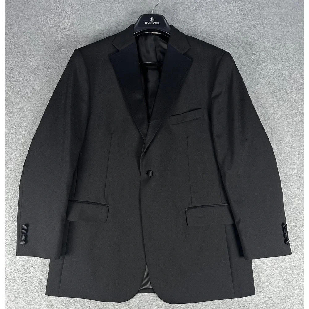 Hardwick Tuxedo Mens 44 Regular Black Worsted Wool 36x30 Pants USA Made